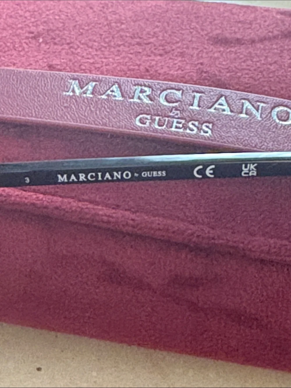 Marciano Black Cat-Eye Glasses with Burgundy Case